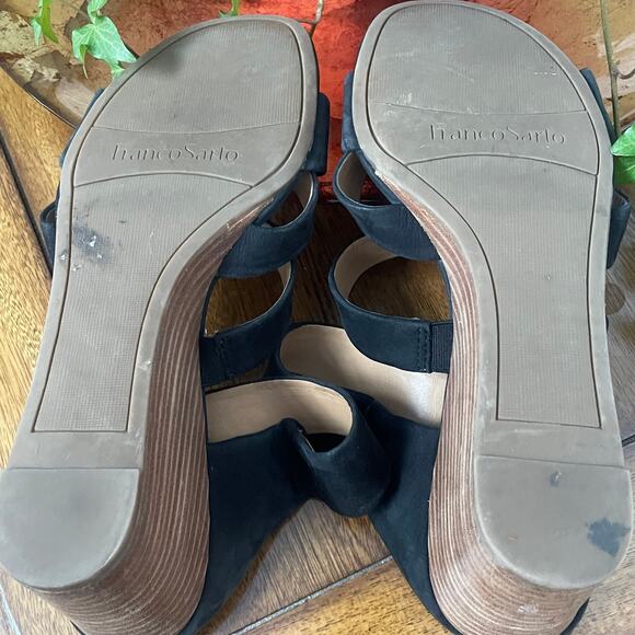 Franco Sarto Mistic Black Wedge Sandals Sz 8.51 - Picture 6 of 8